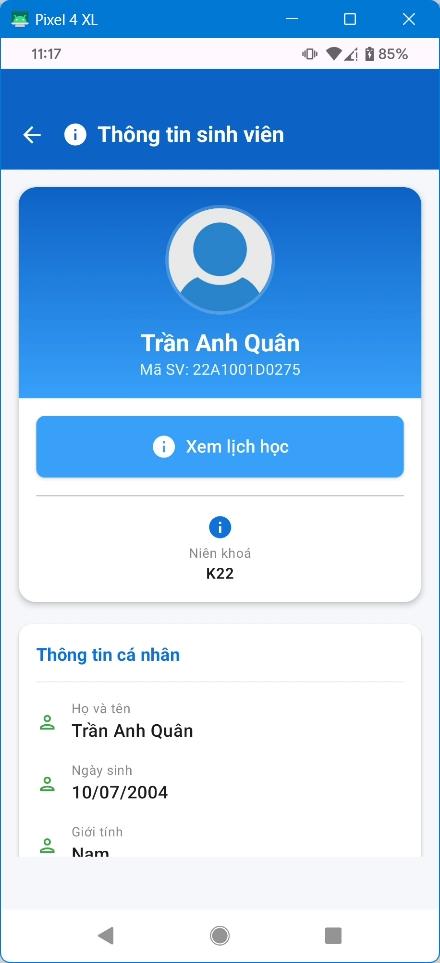Thông tin sinh viên